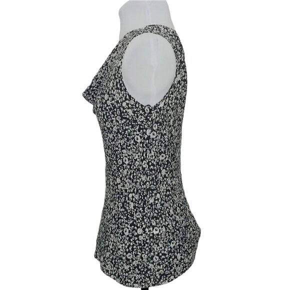 ADOLFO DOMINGUEZ Black and white floral 100% Muberry silk camisole - Picture 3 of 12